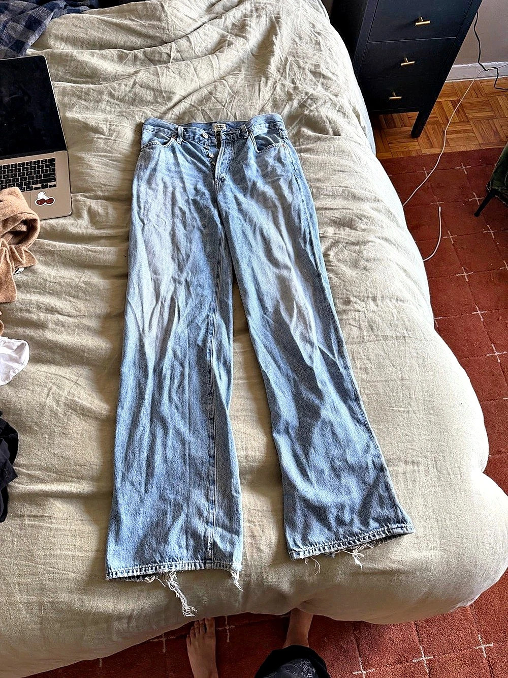 Citizens of Humanity Annina Trouser Jean Straight Leg Jeans Waist 26 Blue